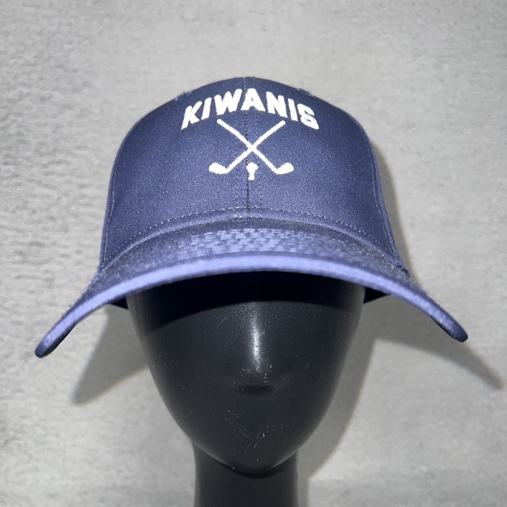 NWT The Game Kiwanis‎ International Golf Hat Navy Blue Adjustable Strap Back Cap